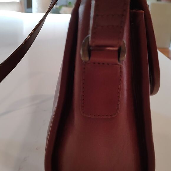 Woven Brown Leather Crossbody Shoulder Bag - Picture 8 of 13